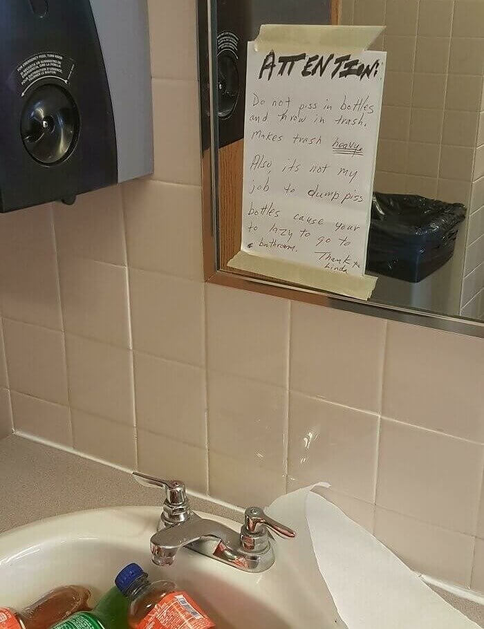 Dorm Bathrooms Should Be Used Not Water Bottles