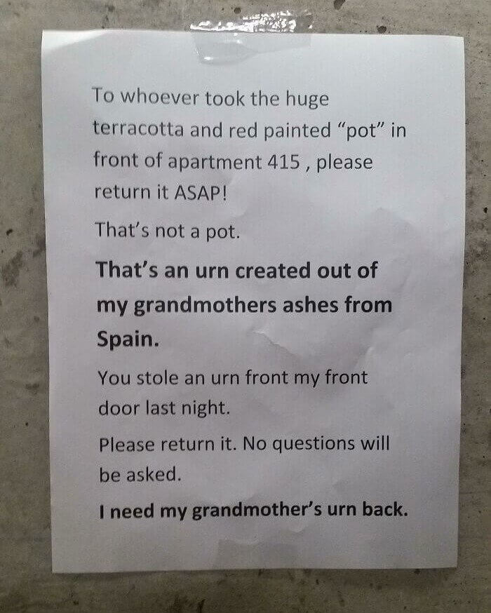 Sometimes An Urn Is Disguised As A Pot And Should Be Left