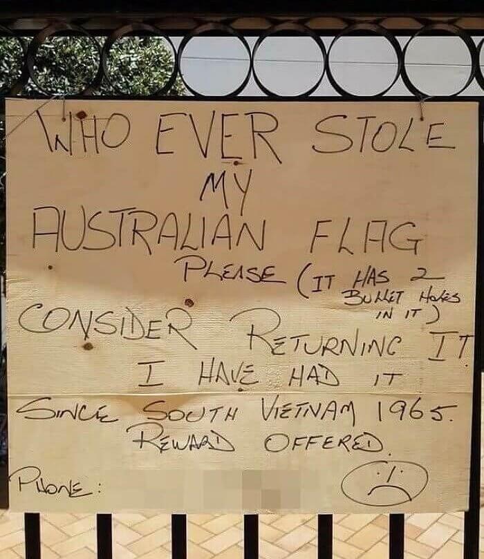 A Cherished Australian Flag From The Vietnam War Mysteriously Disappeared