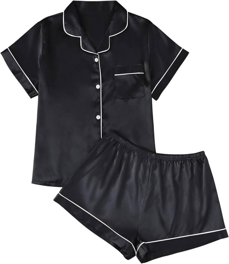 LILLUSORY Satin Pajama Set - Cozy & Chic Sleepwear - Enjoy 18% Off!