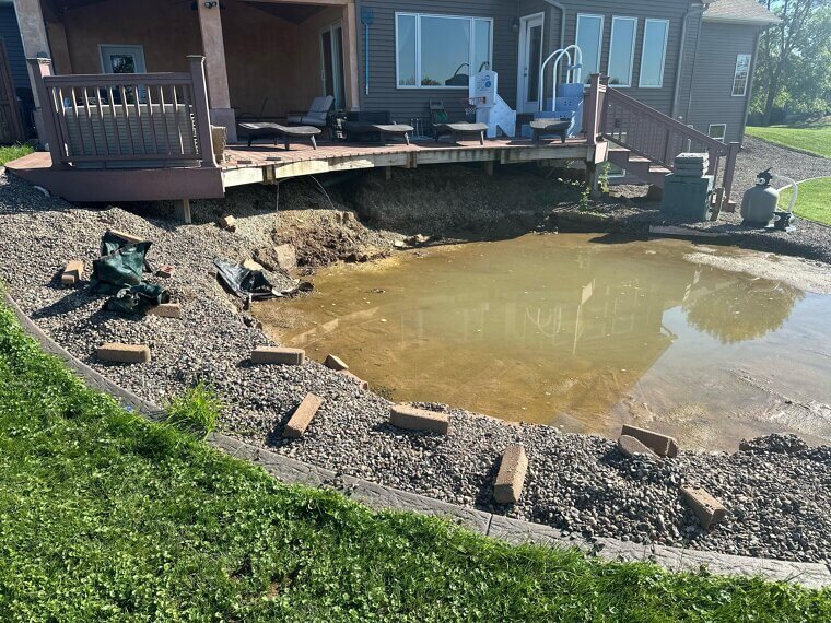 Backyard Pond Installation