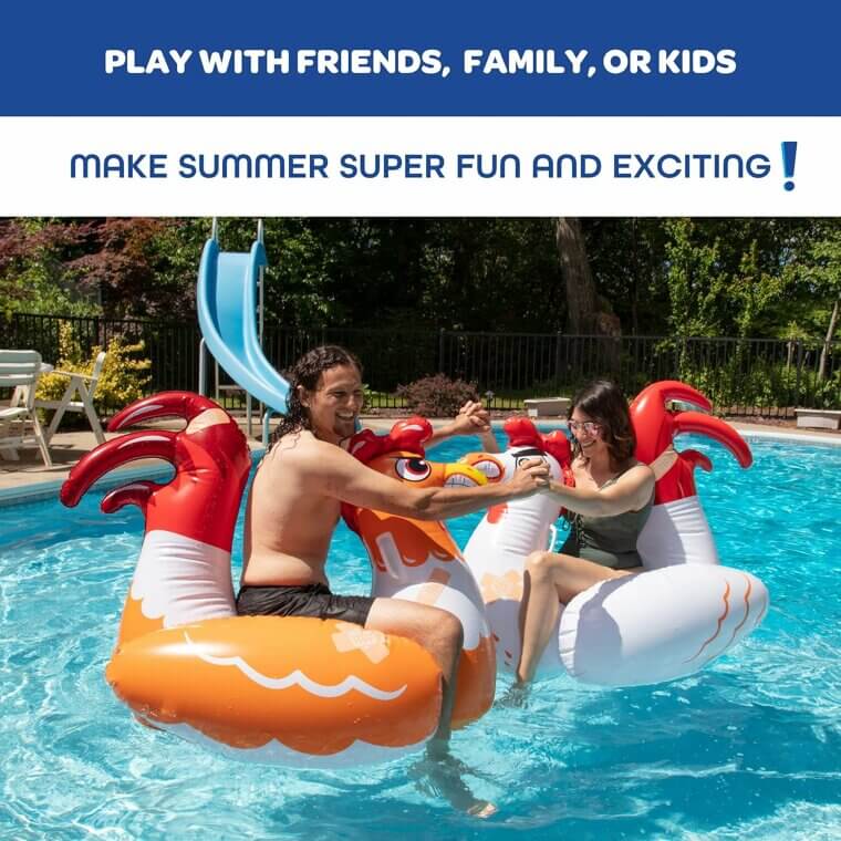 Chicken Fight Inflatable Pool Float Game Set