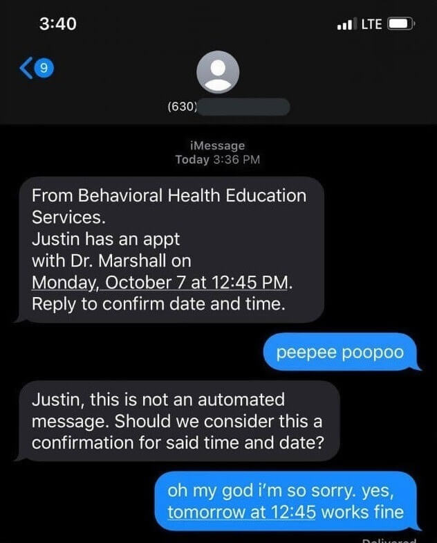That Awkward Moment When It's Not An Automated Message
