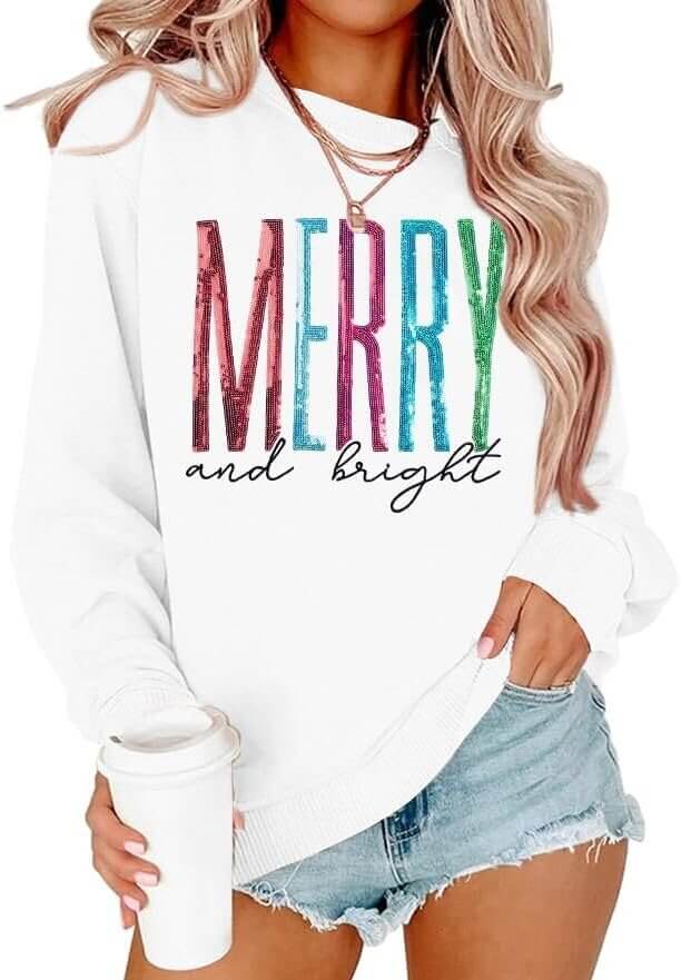 Merry Bright Sweatshirt - Cozy Christmas Style - Don’t Miss the 10% Discount!