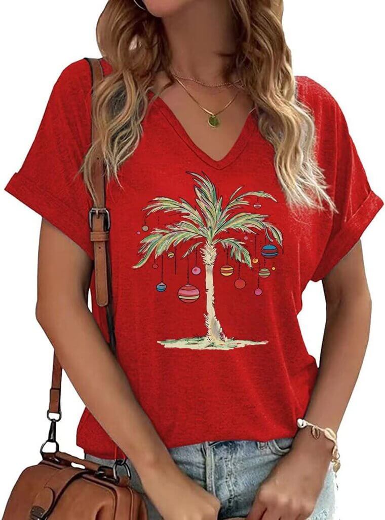 V Neck Xmas Shirt - Perfect for Family Holidays 