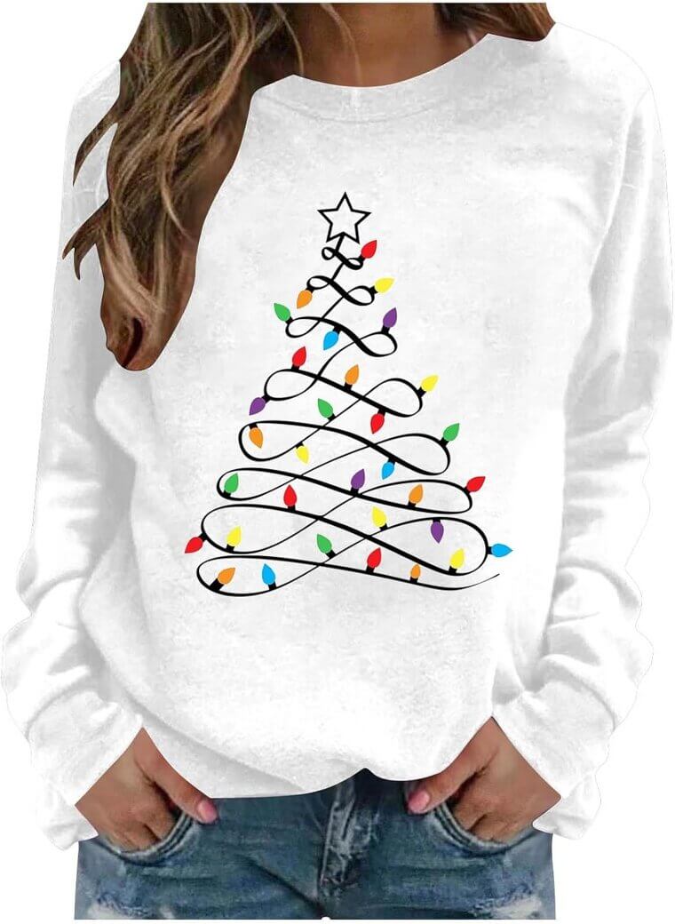 Christmas Tree Long Sleeve Shirt - Perfect for Holiday Parties - 17% Off!