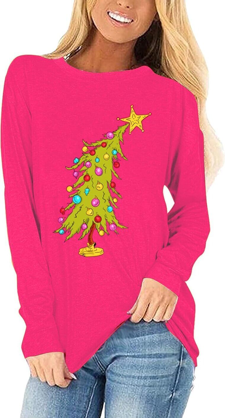 Christmas Graphic Tees - Festive Long Sleeve Tops for Women - Don’t Miss the 32% Discount!