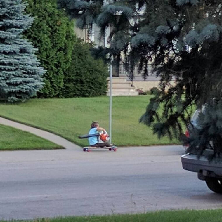 Off Goes the Leaf Blower