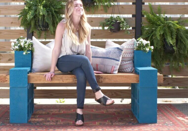 Build a Simple Garden Bench From Cinder Blocks