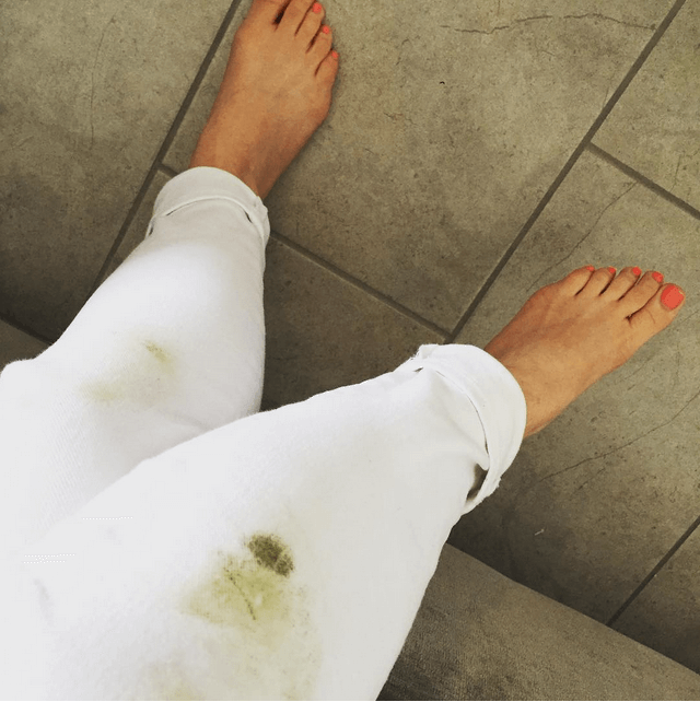 White Pants + Grass = A Horrible Combination