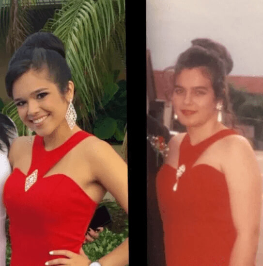 Confidently Shining Through Her Red Prom Dress