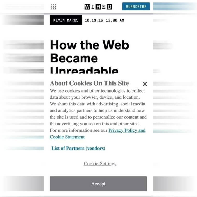 ウェブサイトが読みづらくなった原因はポップアップ画面