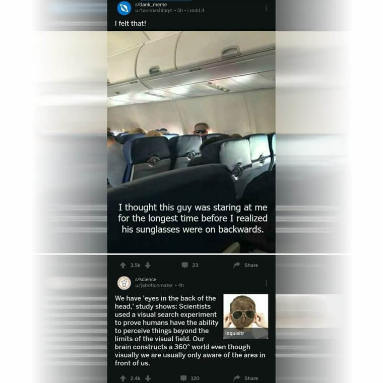 頭の後ろに目がある男