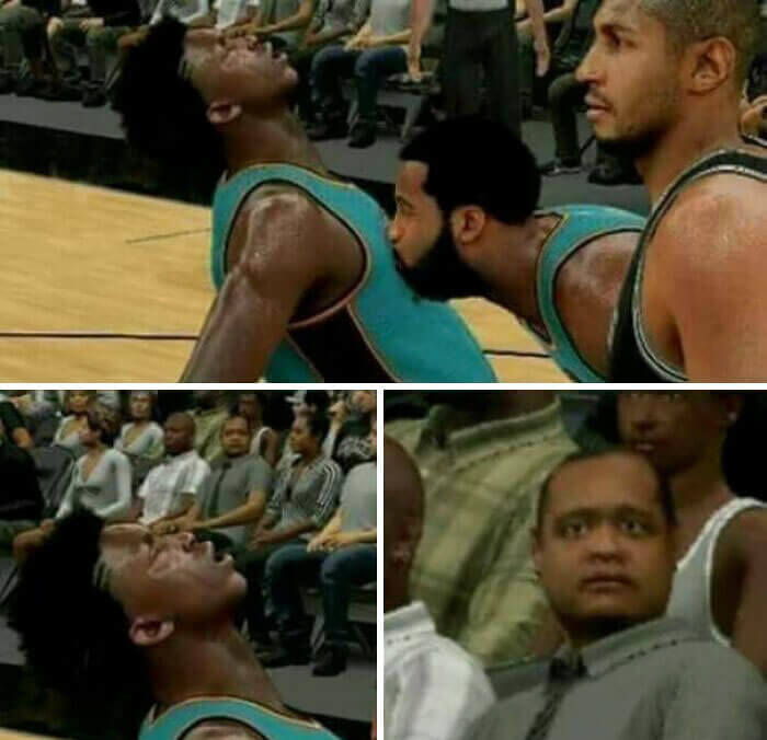 バスケットボール試合中の「こっち見んな」