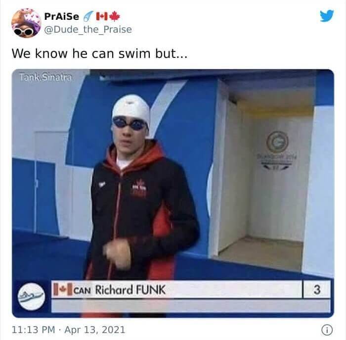 競泳選手の苗字が...Funk?