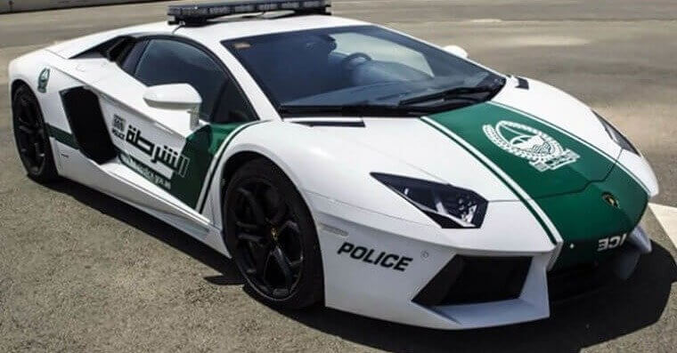 Supercarros da polícia de Dubai