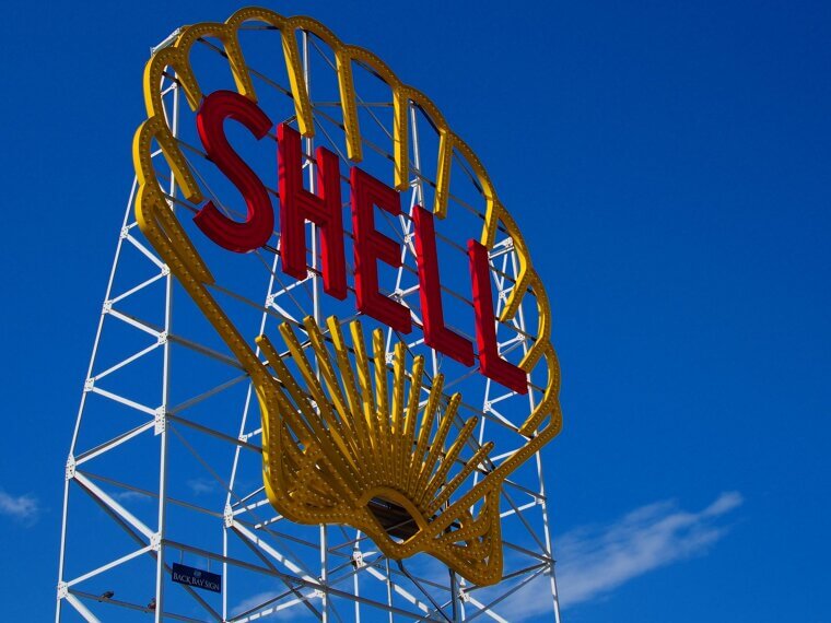Shell Oil Clam Shell Advertising Signs