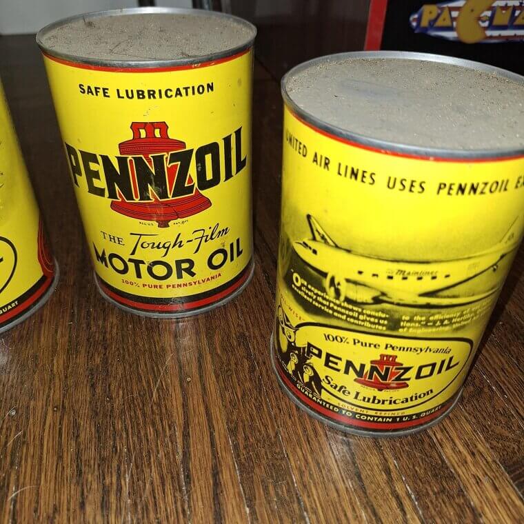 Pennzoil Motor Oil Tin Cans