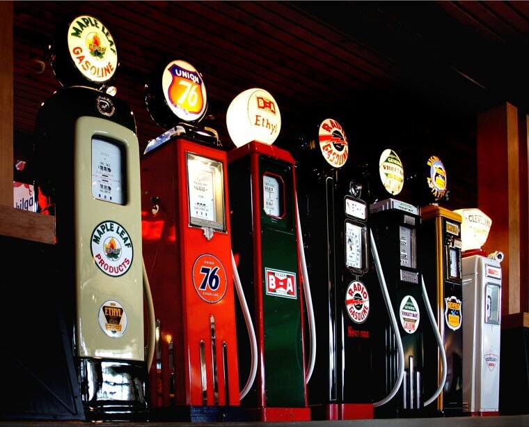 Gas Pump Globes in Every Color