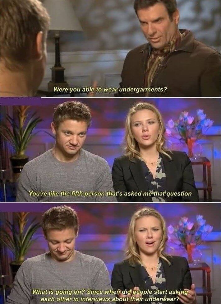 Scarlett Johansson Was Quizzed About Her Underwear