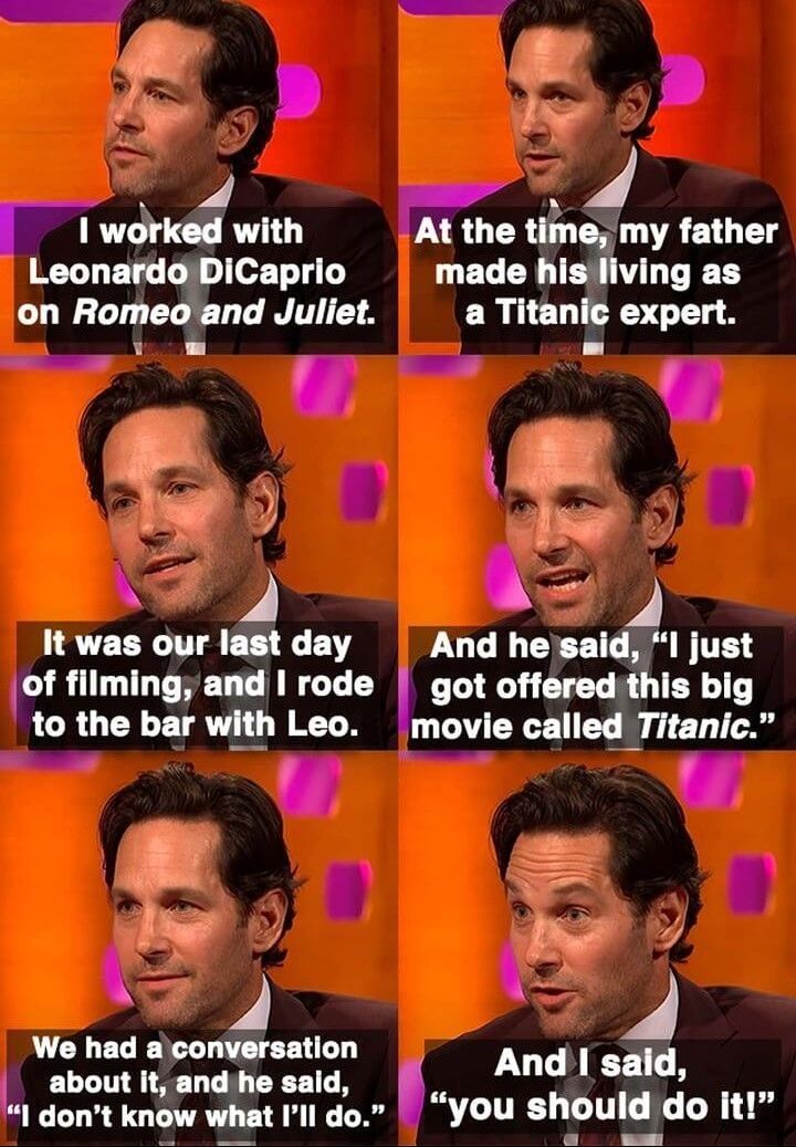 Paul Rudd Revealed His "Titanic" Secret