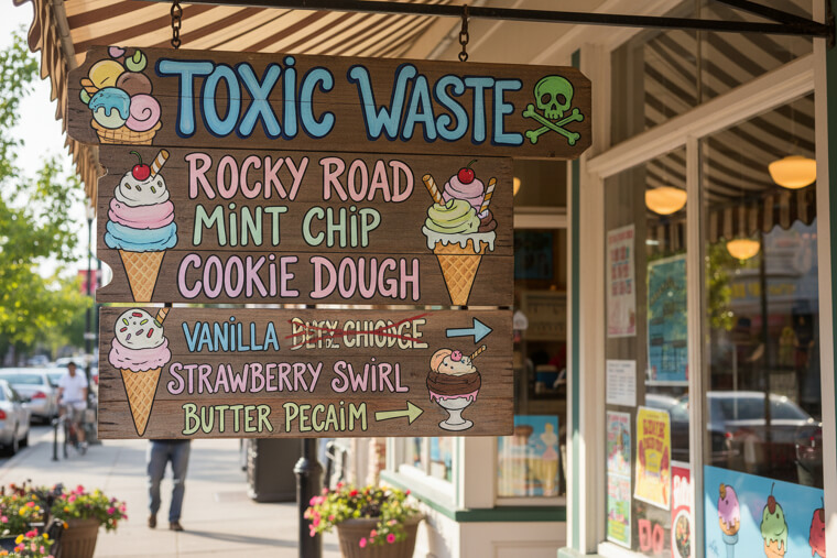The Ice Cream Shop Sign That Made Treats Sound Toxic