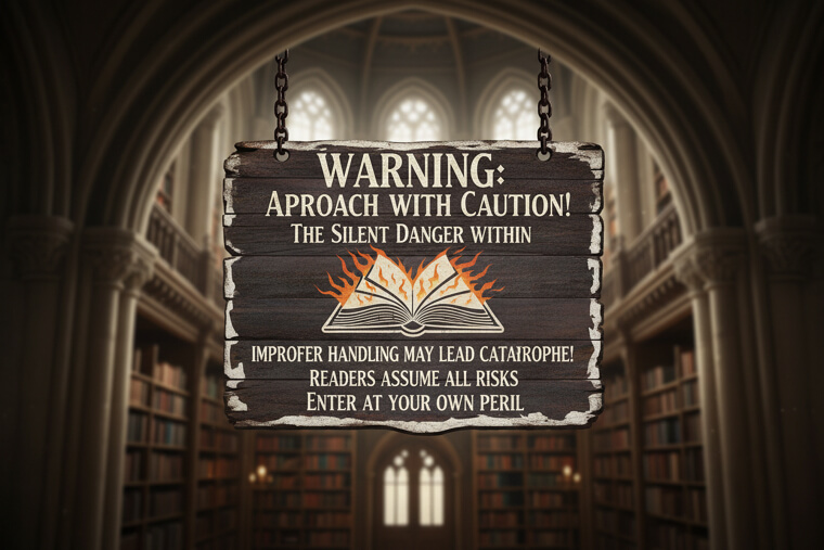 The Library Sign That Made Reading Sound Dangerous