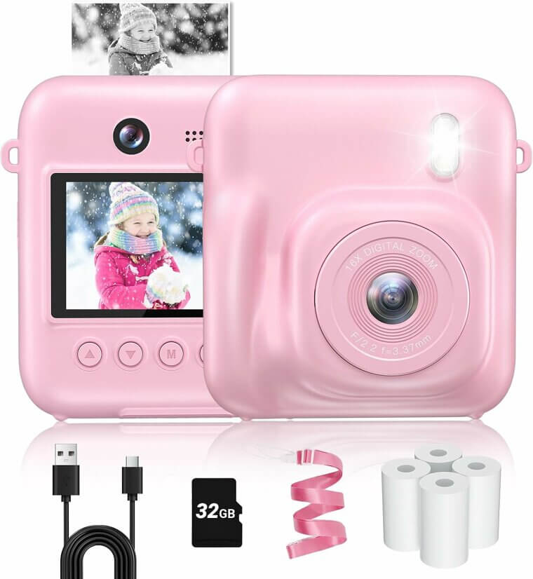 Kids Instant Camera - Fun 48MP Selfie & Print for Creative Kids! - Enjoy 5% Off!