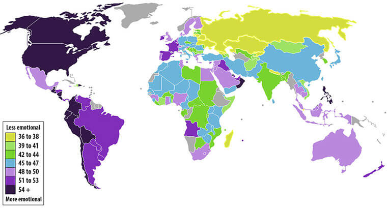 Countries With The Most Emotional Populations Ranked Around The Globe