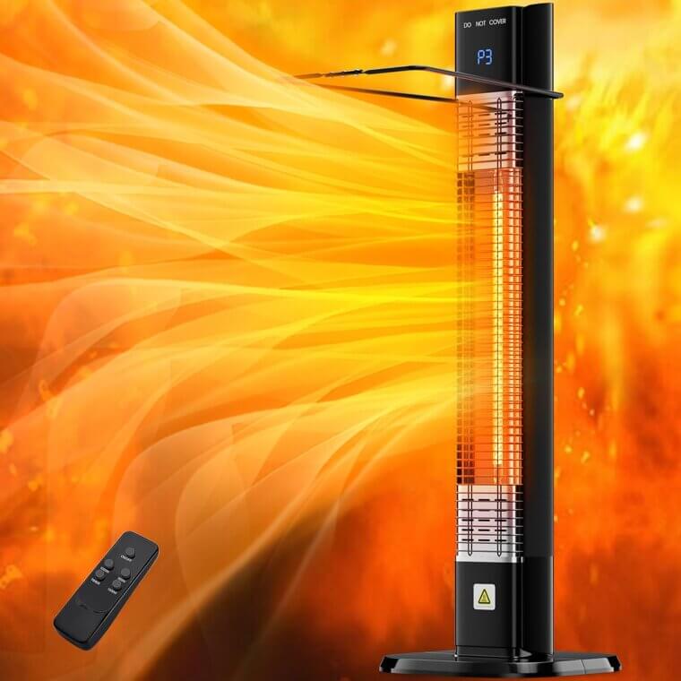 1500W Patio Heater - Instant Warmth for Indoors & Outdoors - Now 33% Off!
