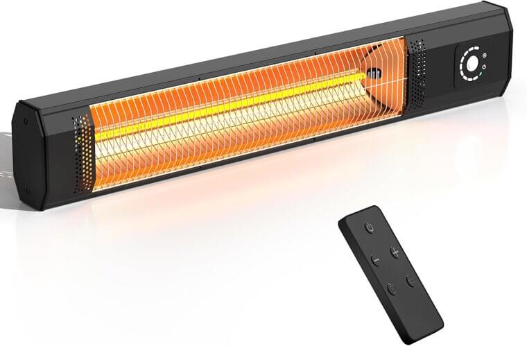 Infrared Patio Heater with Remote & Sensor, Indoor Outdoor Comfort 
