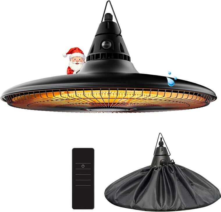 Outdoor Electric Heater - Cozy 1500W Infrared Warmth for Your Patio - Now 16% Off!