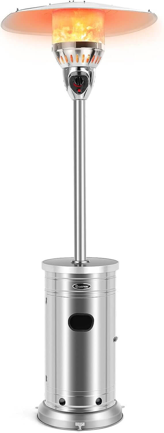 COSTWAY Patio Heater - Ultimate Outdoor Comfort, 48,000 BTU Warmth - Now 32% Off!