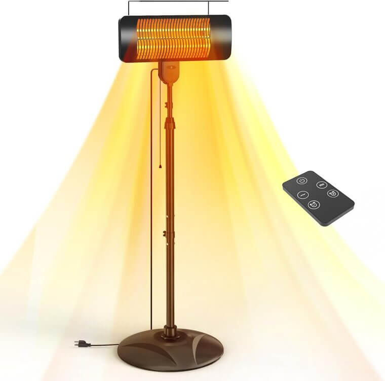 Outdoor Infrared Heater with Adjustable Height & Timer - Cozy Warmth Anywhere! - Enjoy 11% Off!