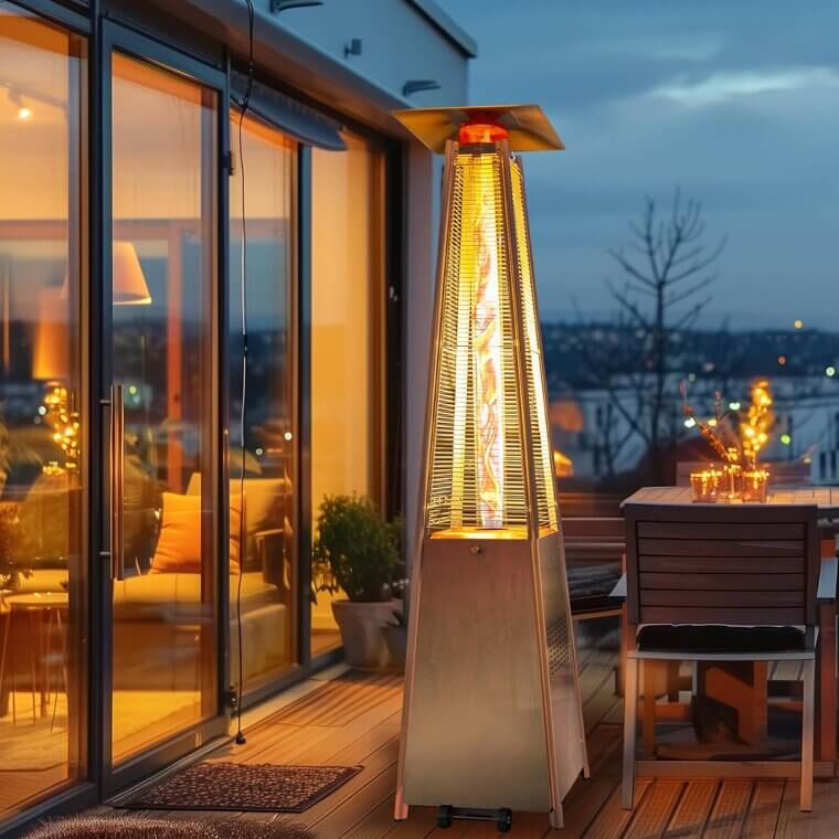 Flame Pyramid Heater - Stylish Warmth for Your Patio - Now 22% Off!