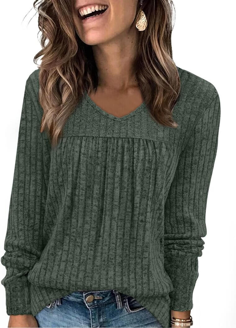 WIHOLL V Neck Tunic Tops - Perfect Fall Fashion - Now 53% Off!