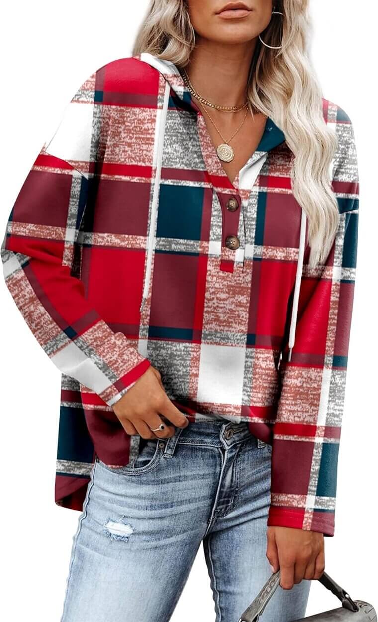 RUMIA V Neck Sweatshirt - Cozy Fall Style for Women - Now 17% Off!