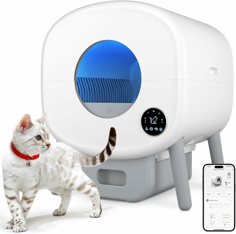 Self Cleaning Litter Box for Multiple Cats with App Control - 20% Off!