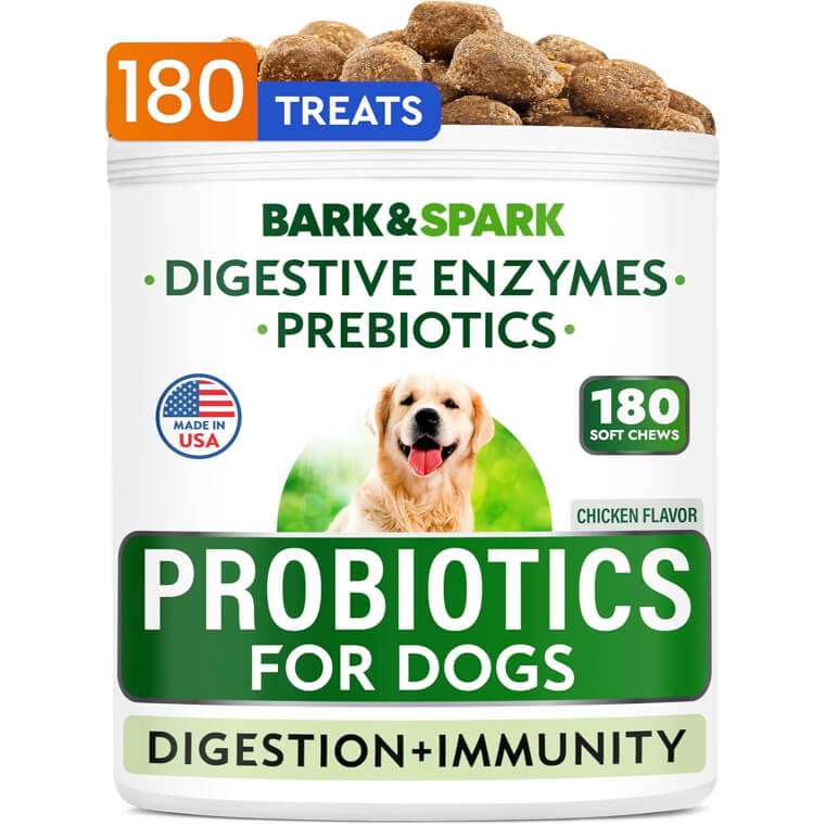 BARK&SPARK Probiotics for Dogs: Tummy Relief & Skin Health