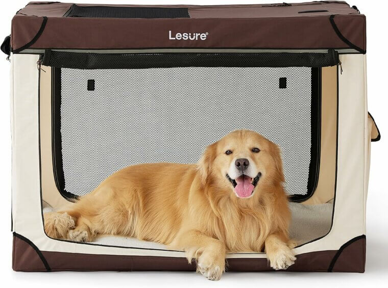 Lesure Dog Crate - Portable & Foldable for XL Dogs, Indoors & Outdoors