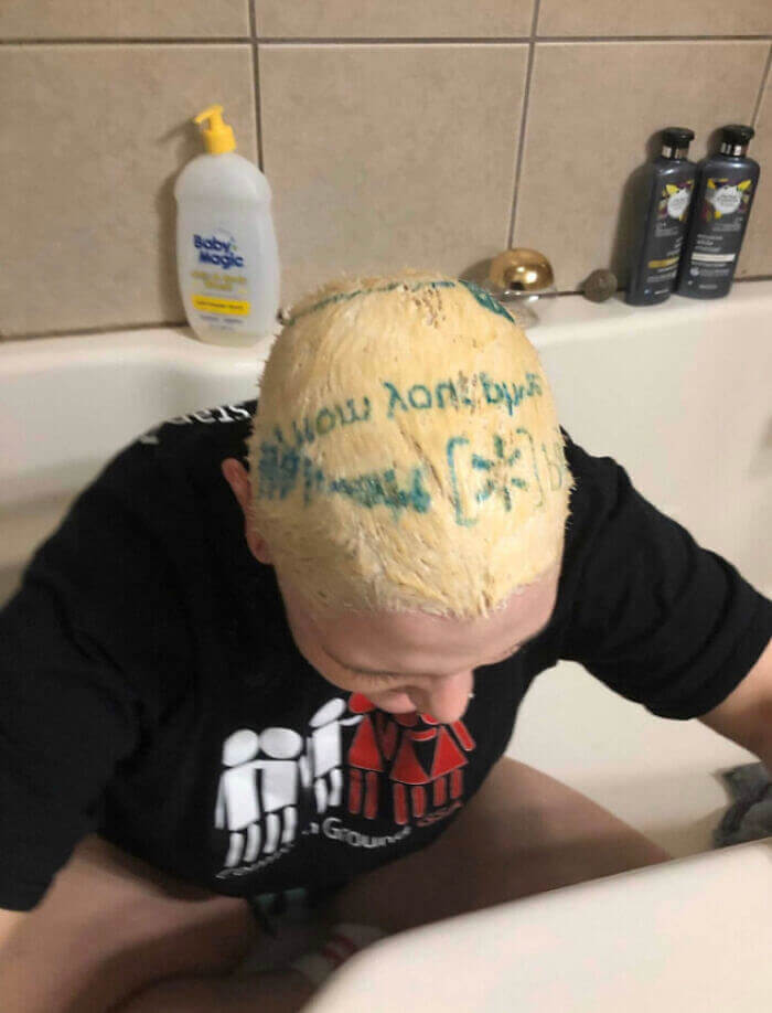 This One Who Dyed His Hair With Walmart's Logo
