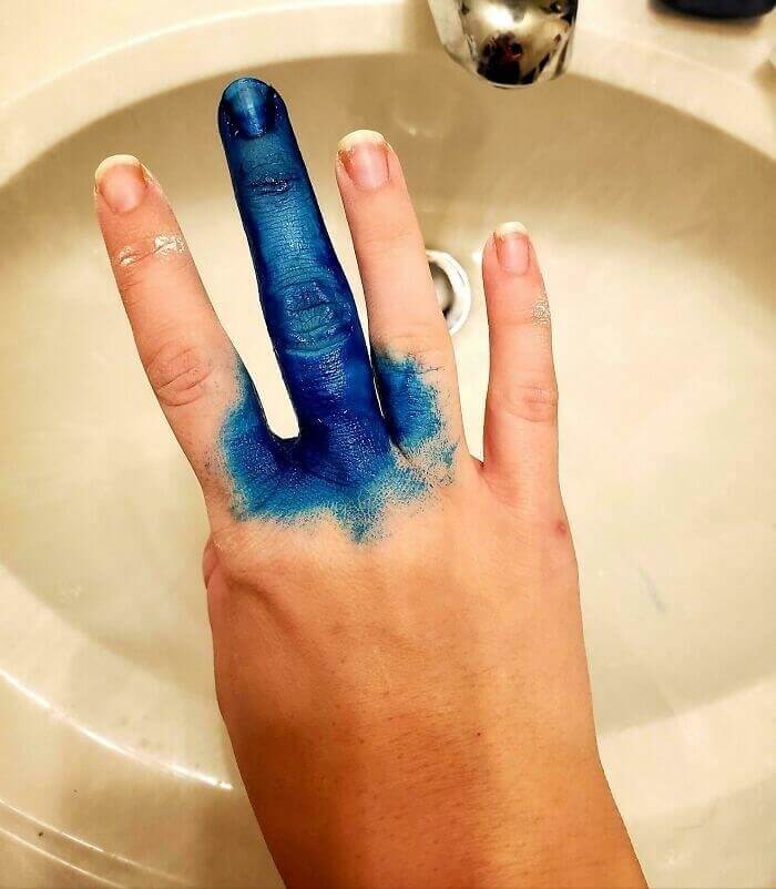 One Blue Finger For The Win
