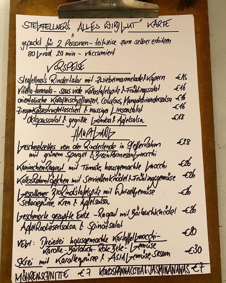 Different Priced Menus