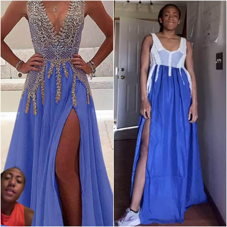 Online Shopping Strikes Back With A Truly Poorly Made Gown