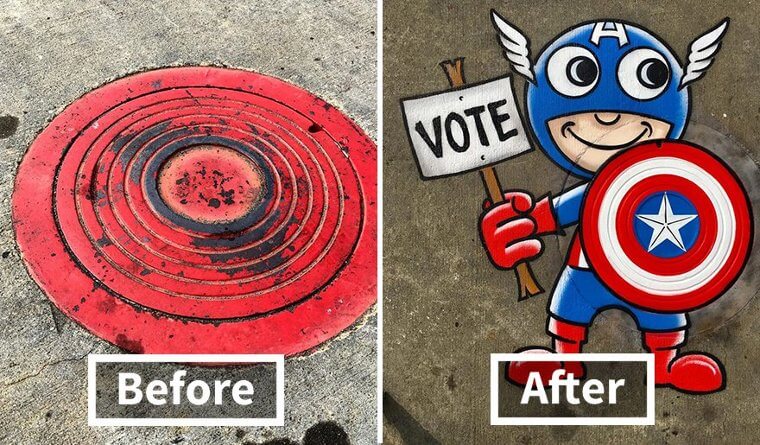 He Made Captain America Out of a Red Storm Drain