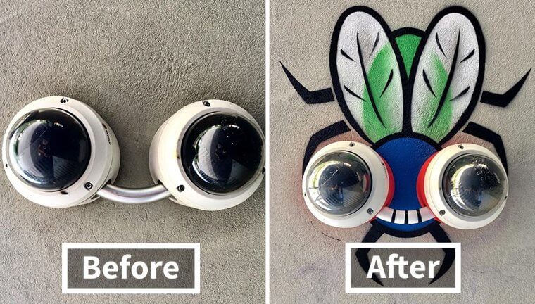 Two Security Cameras Turned Into a Fly - A Fly on the Wall