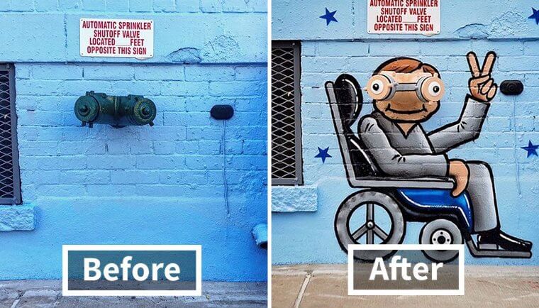 Sprinkler Valve Into Stephen Hawking With His Glasses