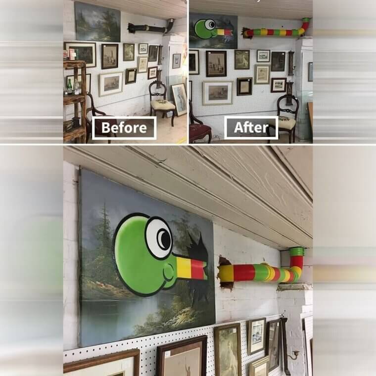 A Pipe Coming Out of the Wall Becomes a Snake