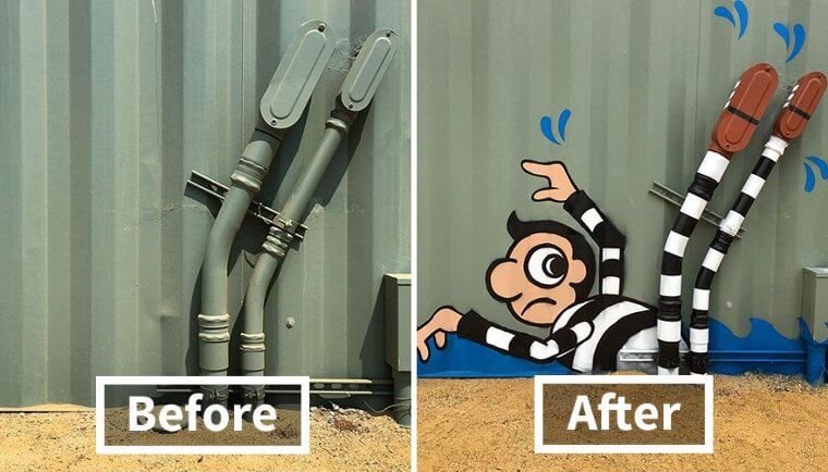 Bob Turns Old Pipes Into a Man Escaping Prison