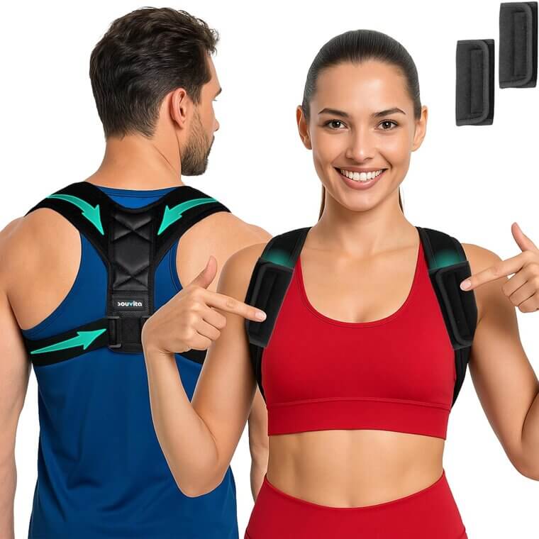 SOUVITA Posture Corrector - Comfortable, Adjustable Back Support for All - Now 22% Off!